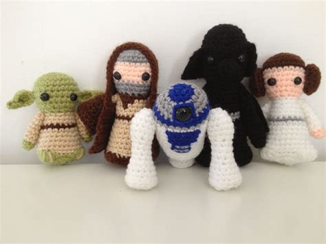 Star Wars Crochet Dolls Princess Leia Yoda R2d2 Darth Vader Obi