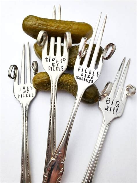 Pickle Fork Custom T Funny Stamped Fork Vintage Pick Etsy