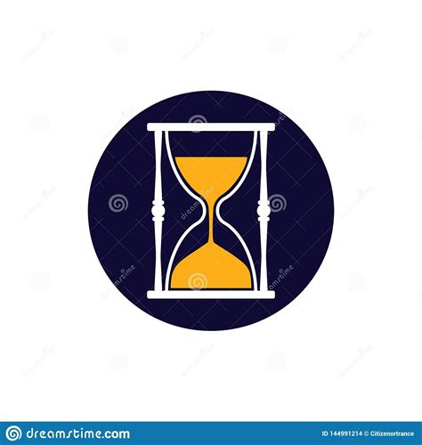 Hourglass Sand Time Icon Vector Illustration Flat Design Stock