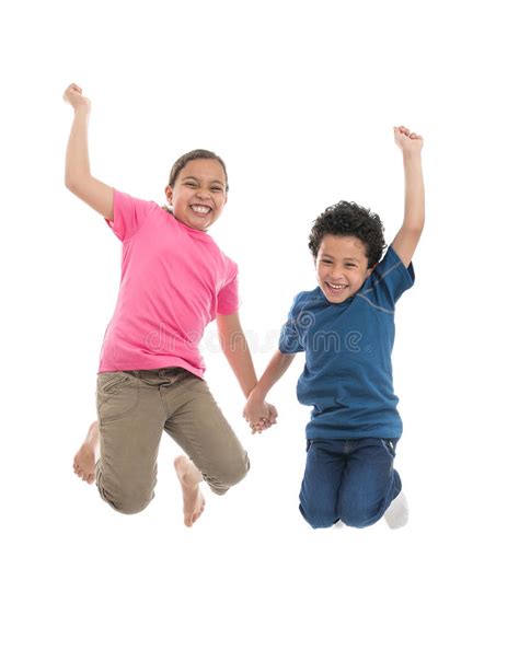 Active Joyful Boy Jumping With Joy Stock Photo Image Of Human Body