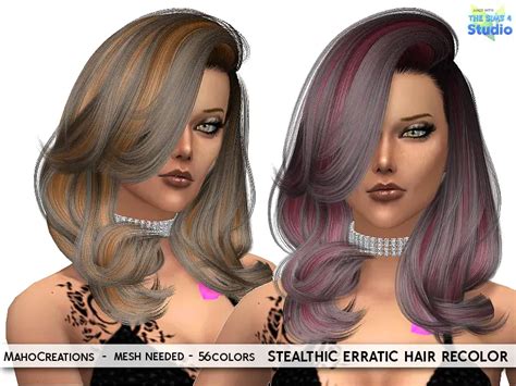 The Sims Resource Stealthic`s Erratic Hair Recolored By Mahocreations