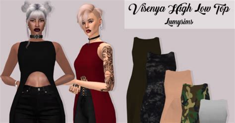 Sims 4 Ccs The Best Visenya High Low Top By Lumy Sims