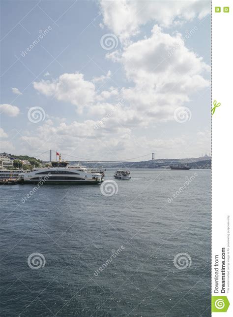Besiktas District With Bosphorus Bridge View In Istanbul Turkey