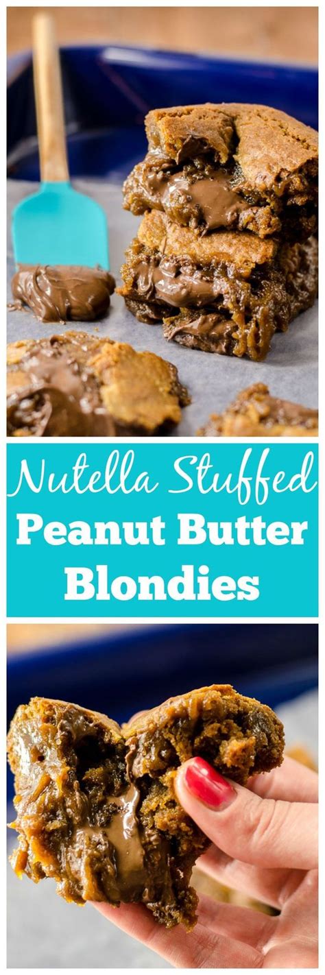 Nutella Stuffed Peanut Butter Blondies