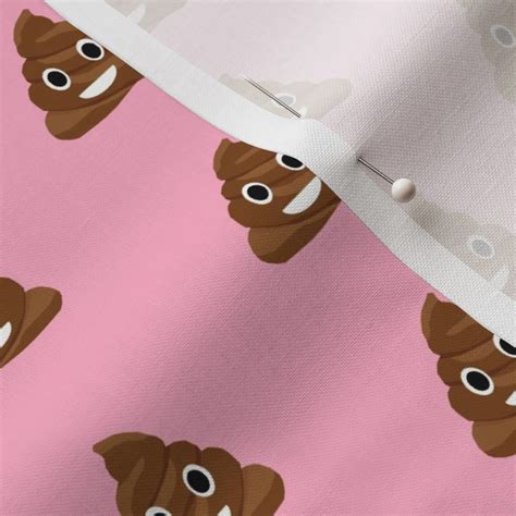 Poop Emoji Cute Funny Fabric Med Pink Fabric Spoonflower