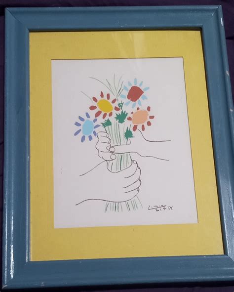 1958 Pablo Picasso Bouquet Of Peace Lithograph Etsy