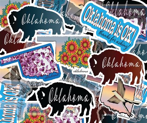 Oklahoma Themed Vinyl Stickers 7 Sticker Pack Or Individual Etsy