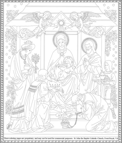 The Three Kings Visit Baby Jesus Coloring Page The Epiphany