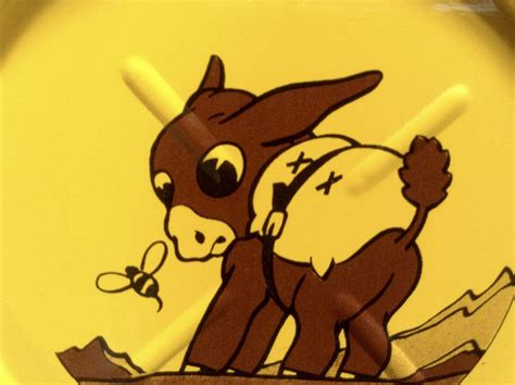 Vintage Stamped Tin Donkey Mule Vivid Yellow Coasters Mid Century Set