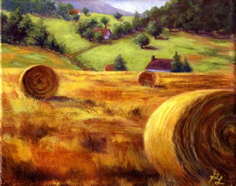 Original 8 X 10 Oil Painting Hay Fields 9500 Via Etsy 10 Frame