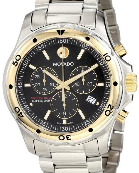 Series 800 2 Tone Chrono 2600098 Movado Mens Wrist Watch