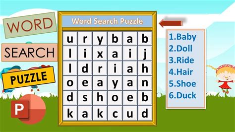 How To Make A Word Search Puzzle For Kids In Ms Powerpoint Tagalog