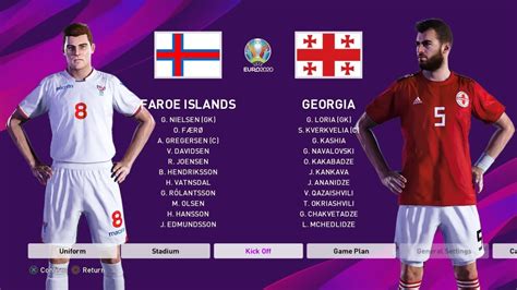 Pes 2020 Faroe Islands Vs Georgia Uefa Euro Group Stage Matchday