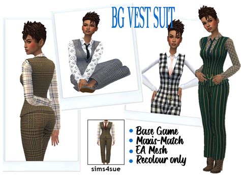 Vest Suit From Sims 4 Sue • Sims 4 Downloads
