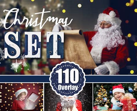 110 Christmas Set Overlays Backdrops Snow Lights Etsy