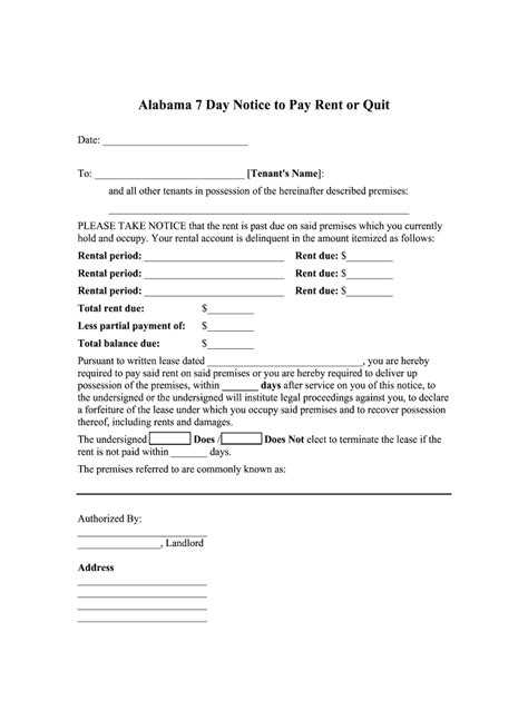 7 Day Eviction Notice Alabama Pdf Airslate Signnow