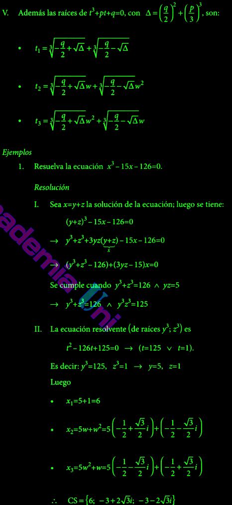 Ecuaciones De Tercer Grado O Cubicas Ejercicios Resueltos Pdf