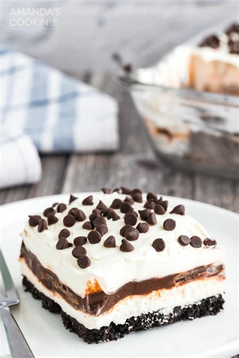 Remove the pan from the oven and evenly sprinkle the white chocolate over it. Chocolate Lasagna | RecipeLion.com