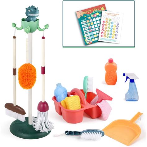 Iguohao Kids Cleaning Set Toys Toddler Broom Baby Mop Dustpan Playset