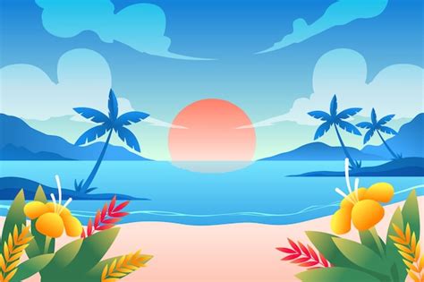 Colorful Summer Background Free Vector