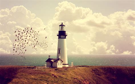 Lighthouse Tower Sea Horizon Hd Nature 4k Wallpapers