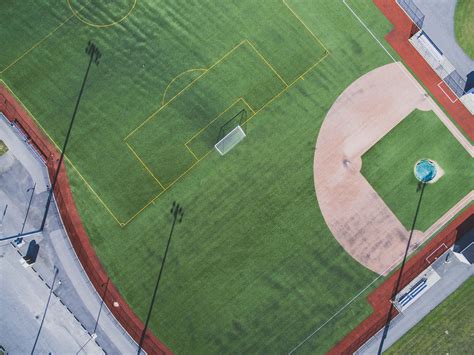 Arena Aerial View Of Green Field Baseball Field Image Free Photo