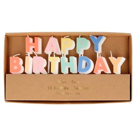 Happy Birthday Candles Are In A Box On A White Background With The