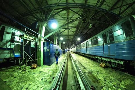 Moscow S Subway Trains In Izmailovo Depot June 09 2017 Moscow