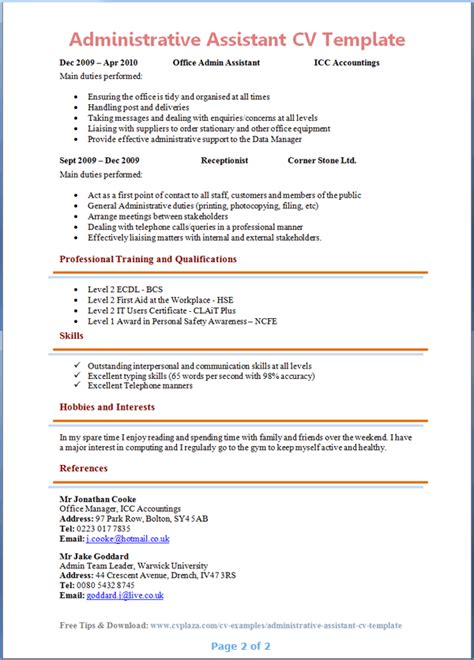 page cv template south africa resume examples
