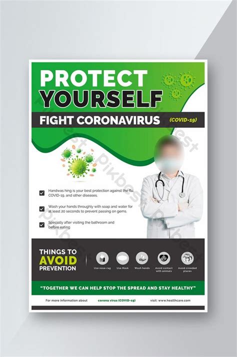 Protect Yourself Against Covid 19 Campaign Flyer Template Design Ai