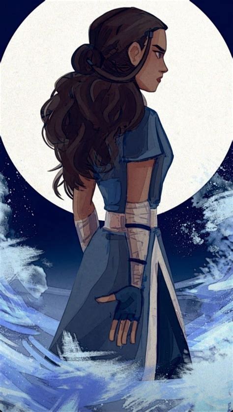 A Woman With Long Hair Standing In The Ocean Under A Full Moon And Holding Onto Her Arm