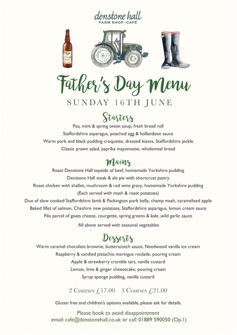 So, just in case it's slipped your mind, when is father's day this year? Father's Day - Denstone Hall Farm Shop & Cafe