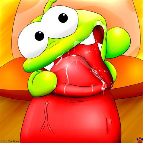Rule 34 Cut The Rope Fellatio Looking At Viewer Male Male Only Om Nom Oral Oral Sex Penis