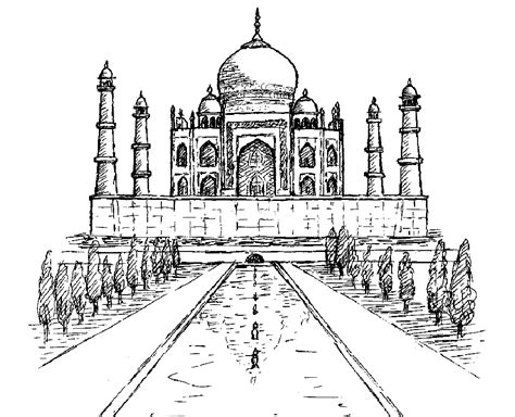 All drawings are back to back. Taj mahal india - India Adult Coloring Pages