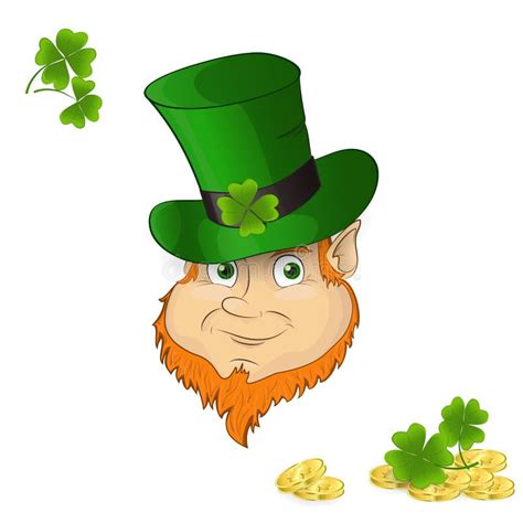 St Patrick`s Day Portrait Of A Leprechaun Stock Illustration