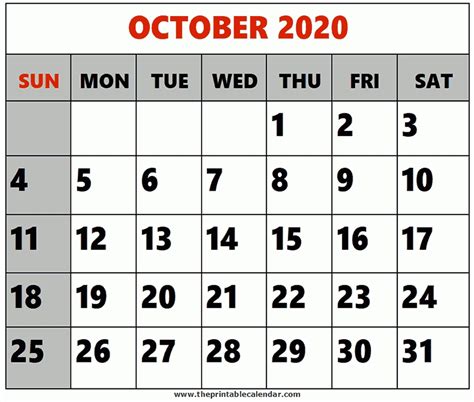 (ut/gmt) time | change to your local timezone. Free Printable Calendar October 2020 Landscape | Month ...