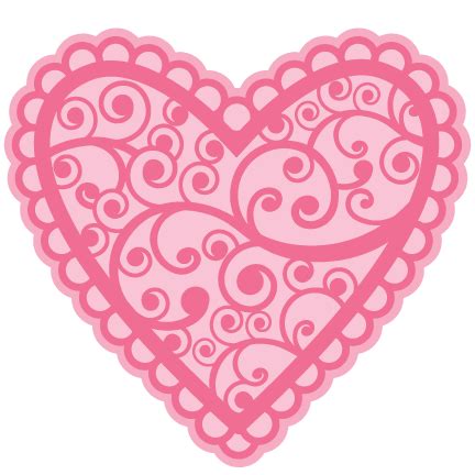 Swirl Heart SVG cutting file for scrapbooking valentine ...