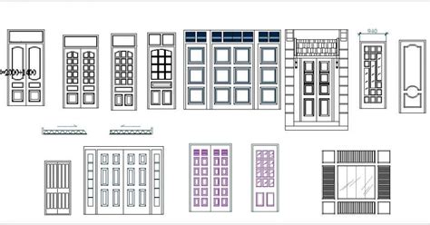 Many Doors Plans Elevations And Sections Cad Block Free Cadbull F01