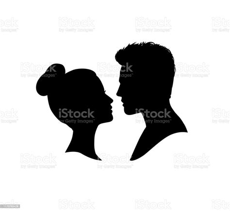 Couple Faces Silhouette Couple Facing Each Other Man And Woman Romantic