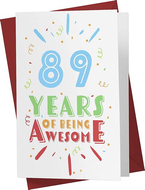 Karto 89th Birthday Card For Him Her 89th Anniversary