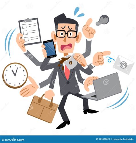 Too Busy Businessmen Wearing Glasses Stock Vector Illustration Of