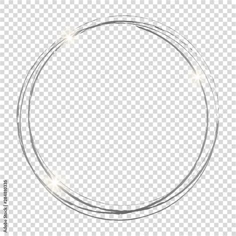 Silver Round Frame On Transparent Background Stock Vector Adobe Stock