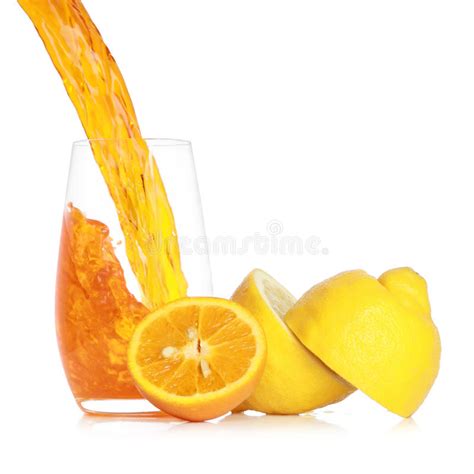 Pouring Fresh Orange Juice Into A Glass Stock Photo Image Of Orange