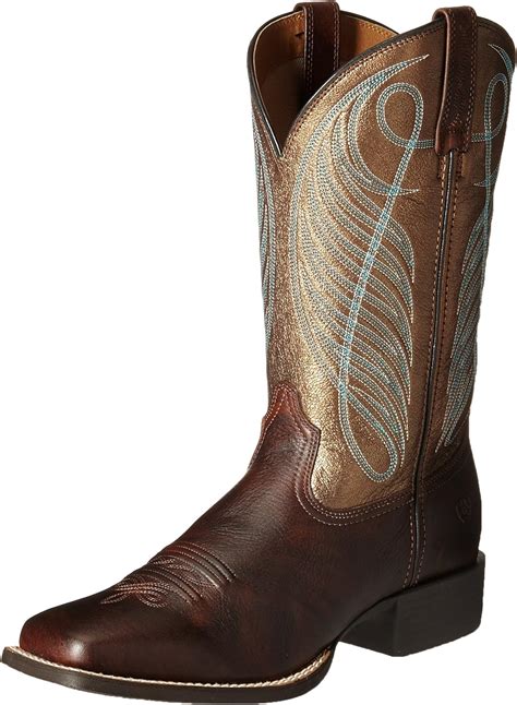 ariat women s round up wide square toe western boot uk shoes and bags