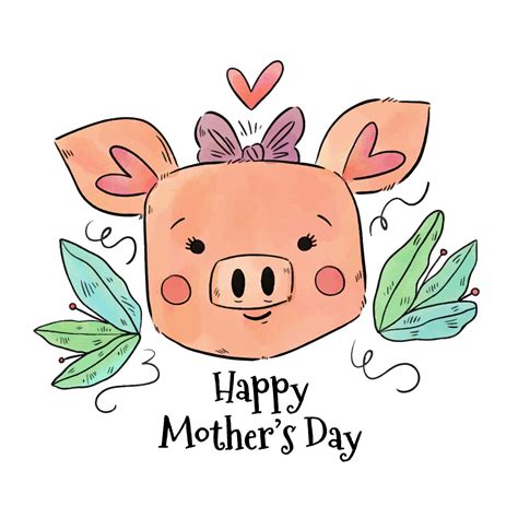 Cute Mom Pig To Mothers Day 208379 Vector Art At Vecteezy