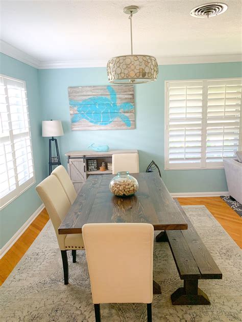 How To Create A Beach Style Dining Room Coastal Blues Dining Room