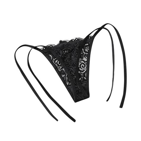 dndkilg womens g string thongs lace panties low rise sexy bikini underwear black free size