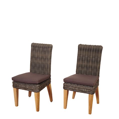 Teakcraft teak folding arm chair, 2 piece set, fully assembled, wooden outdoor chair or indoor, wood lounge chair, patio dining chairs, themillenim 4.4 out of 5 stars 76 $399.99 $ 399. Amazonia Singapore 2 Piece Teak/Wicker Chair Set with Brown Cushions - Garden Trends - The Great ...