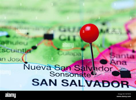 Sonsonate Anclado En Un Mapa De El Salvador Fotografía De Stock Alamy
