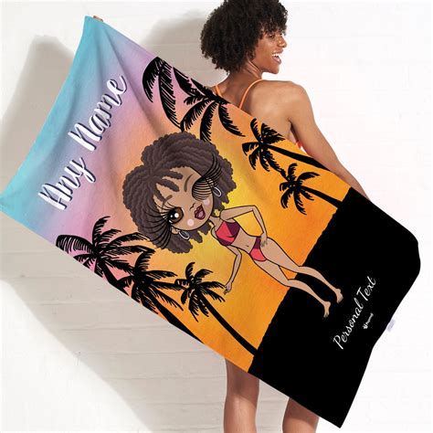 Claireabella Tropical Sunset Beach Towel Toxic Fox